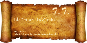 Tárnok Tünde névjegykártya